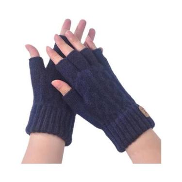 Imagem de Luvas Térmicas De Inverno Sem Dedos, Elásticas, Compatíveis Com Touchs