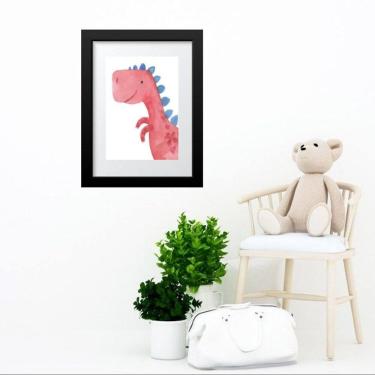 Imagem de Quadro Infantil Dinossauro Vermelho - 60x48cm