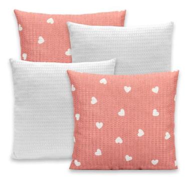 Imagem de Kit 4 Capas de Almofada Piquet 40x40 cm Decorativas Estampadas e Lisas