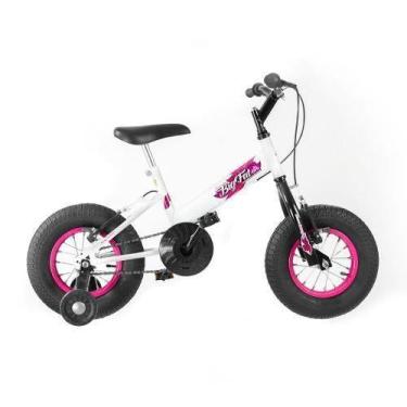Imagem de Bicicleta Infantil Aro 16 Big Fat Branca c/ Rosa Ultra Bikes, Branco