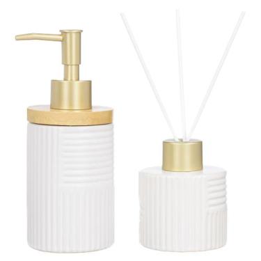 Imagem de Kit Lavabo Difusor Aromatizador Dispenser Líquido Higiene Banheiro Ace