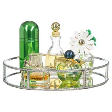 Imagem de Bandeja Espelhada Decoração Perfumes Velas Maquiagem Lavabo Penteadeir