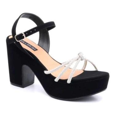 Imagem de Sandália Feminina Villa Rosa Salto Blocado Preto 36, Preto, 36