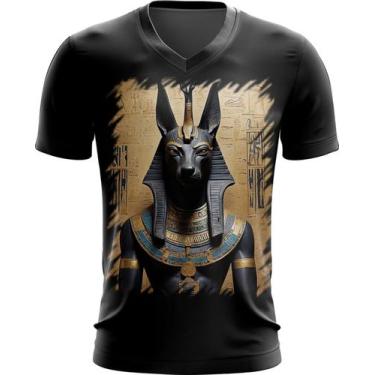 Imagem de Camiseta Gola V Deus Egípcio Anubis Mortos 3 - Kasubeck Store®, INF 00