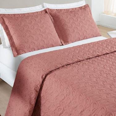 Imagem de Cobre Leito Queen Florency Micropercal 200 Fios 3 Pçs Rosé - LILLY HOM