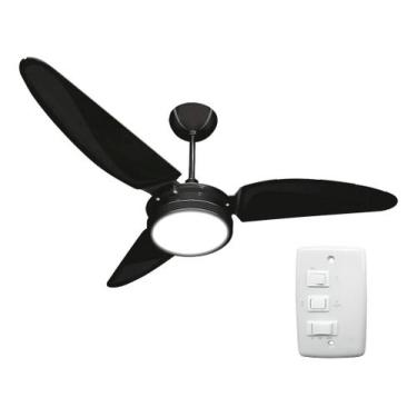 Imagem de Ventilador De Teto Resistente A Maresia Pás De Policarbonato Preto/Pre