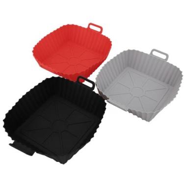 Imagem de Cesto Silicone Air Fryer Lavável P/ Proteção Lovely Vibe, PRETA