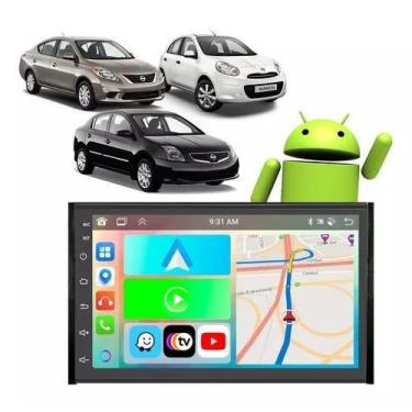 Imagem de Kit Multimidia March Versa 2011 2012 2013 7" Android Auto CarPlay Blue