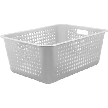 Imagem de Ou Cesta Organizadora 40L Maxi Branca Linha Cestas Organizadoras