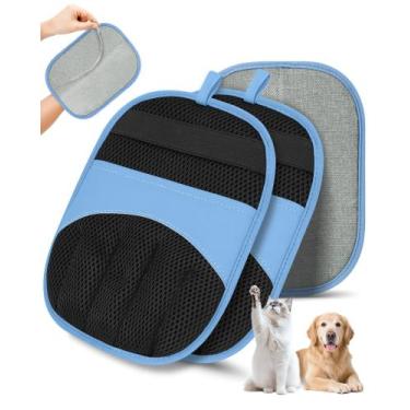 Imagem de Luvas Removedoras de Pelos de Pets RZPTL, Kit com 2, Escova Eletrostát