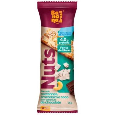 Imagem de Barra de Cereal Nuts Castanhas, Coco e Chocolate Banana Brasil 25g