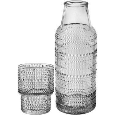 Imagem de JARRA COM COPO VIDRO 170/800ML 21x8x8cm TRANSPARENTE