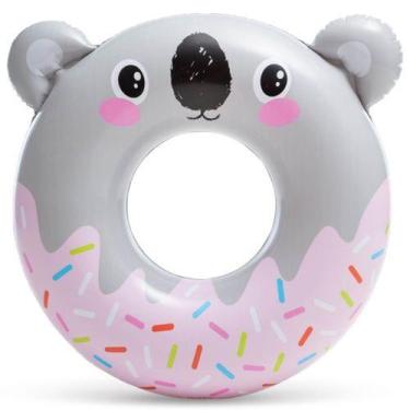 Imagem de Boia Redonda Grande Animais Fofinhos 81x76 Cm Intex - 59266, Cinza