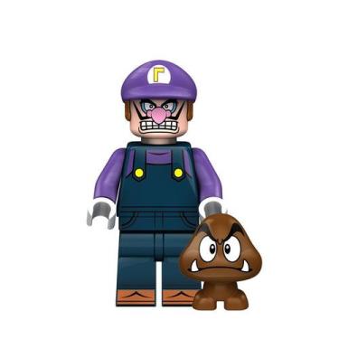 Imagem de Boneco super mario bros luigi yoshi donkey bloco de montar, WALUIGI