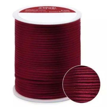 Imagem de Cordão de cetim 2mm arte punto cd001 cor 038 bordô 50 metros - ARTEPUN