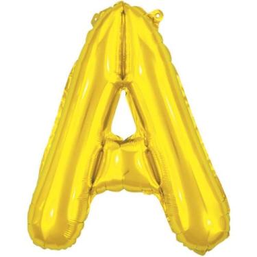 Imagem de Balão Metalizado Letra A Dourado 40Cm - GNA