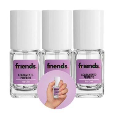 Imagem de Kit 3 Base Esmalte Finalizador Incolor Acabamento Perfeito Top Coat Fr