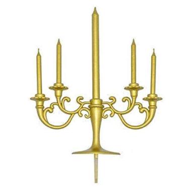Imagem de Velas de Aniversário com Castiçal - 5 Unidades - Silver Festas