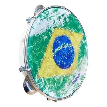Imagem de Pandeiro spanking vanguarda abs branco 10" bandeira rajada