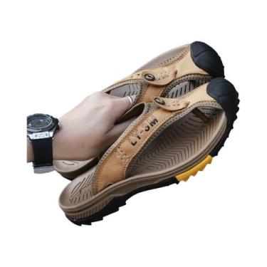 Imagem de Sandálias Masculinas De Couro Genuíno, Casuais, Antiderrapantes, Chine