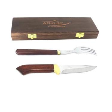 Imagem de Kit Churrasco e Mesa Arkhip Churrita Grill 5'' Cabo Madeira Caixa