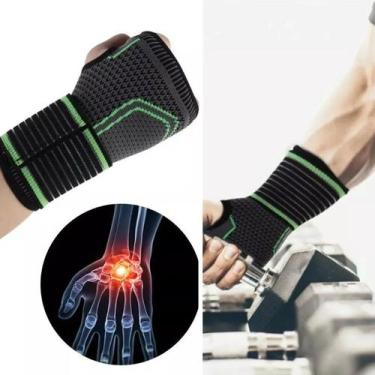 Imagem de Munhequeira De Compressão Ajustável Suporte Punho Academia Exercício F