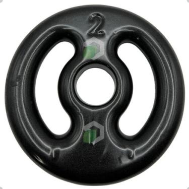 Imagem de Anilha Emborrachada 2 Kg - Preta - 2M FITNESS