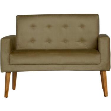 Imagem de Namoradeira Dubai Decorativa Suede Pés Palito, MARROM CLARO