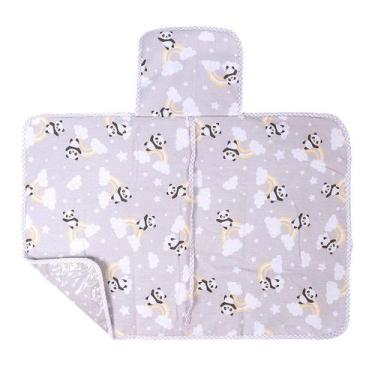 Imagem de Trocador Portátil Bublim Petit Panda Cinza - Ideal para Bebês - no-bra