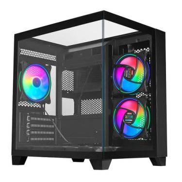 Imagem de Gabinete Gamer Aquário K-Mex Visão 0725 - Vidro Temperado - Micro-ATX 
