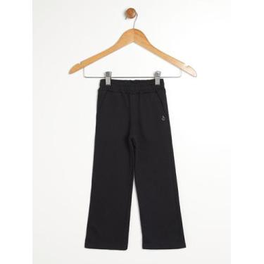 Imagem de Calça Reta Moletom Infantil Para Menina - PRETO - Duzizo, Preto, 3