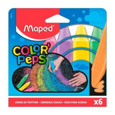 Imagem de Giz de Cera de chão Color'Peps 6 cores 936010 - Maped