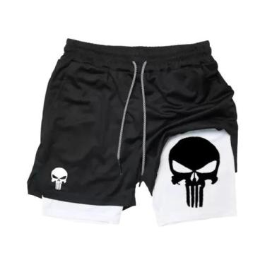 Imagem de Shorts Esportivos Masculinos 2 Em 1 De Secagem Rápida Com Bolsa Para C