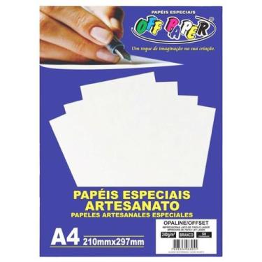 Imagem de Opaline/offset Branco A4 180g 50 Fls Artesanato Impressões - OFF PAPER