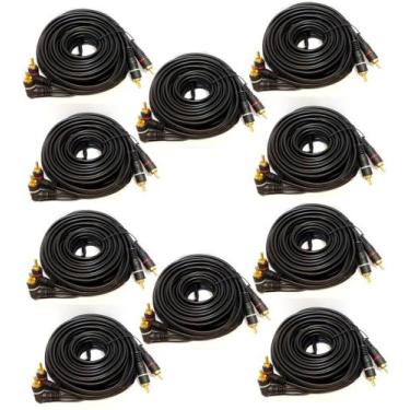 Imagem de Cabo RCA Plug Banhado a Ouro de 5 Metros Duplo 10 Unidades - E-TECH