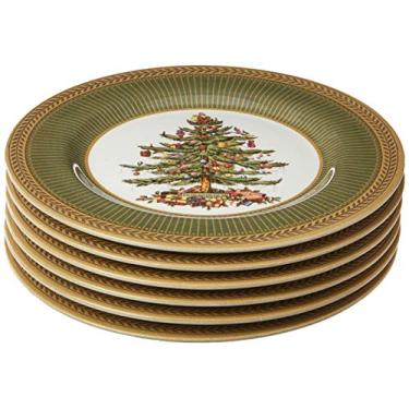 Imagem de Conjunto C/ 6 Prato Sobremesa Celebrate Natalino Verde