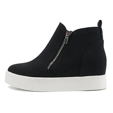 Imagem de Soda Tênis feminino Taylor Nubuck alto sem cadarço, Lona preta, 38