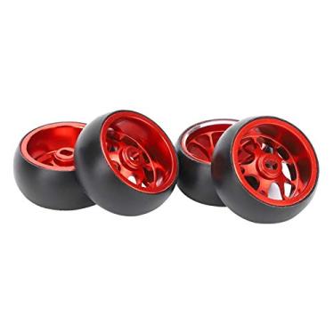 Imagem de Pneus de cubo RC de metal, pneus leves de liga de alumínio RC para MINI-Q/MINI-D Carro RC para Wltoys K969 1/28 Carro RC(vermelho)