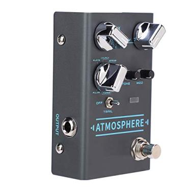 Imagem de Pedal de efeito de reverberação, 9 acessórios para instrumentos musicais de pedal de guitarra de desvio de ambiente digital com reverberação de sala enorme