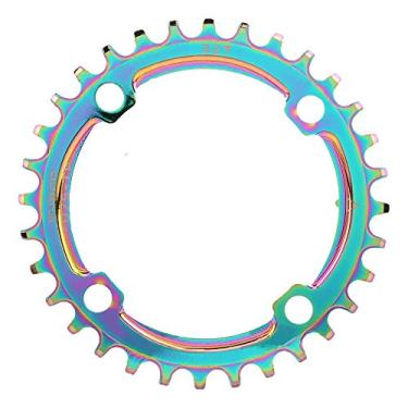 Imagem de RiToEasysports Corrente de bicicleta, corrente 104BCD corrente anel de roda colorido revestimento colorido mountain bike disco dente positivo e negativo (32T, 34T, 36T, 38T) (32T) bicicletas e peças sobressalentes