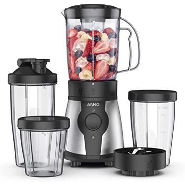 Imagem de Liquidificador Actimix To Go Inox com Jarra Portátil Limpa Fácil, 3 Copos Extras e 2 Velocidade LQ01-127V