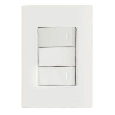 Imagem de Conjunto 4x2 com 2 Interruptores Simples 10 A 250 V Tramontina Giz Branco Tramontina