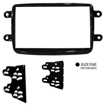 Imagem de Moldura De Painel Para CD DVD 2 Din Renault Oroch - Black Piano