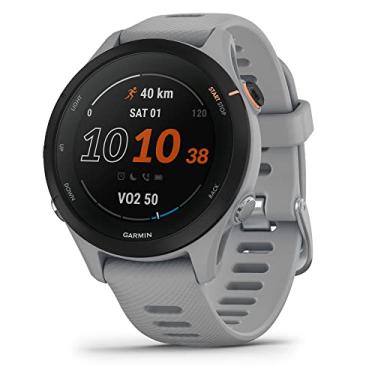 Imagem de Garmin Forerunner® 255S, smartwatch de corrida com GPS menor, informações avançadas, bateria de longa duração, cinza pó, 41 mm