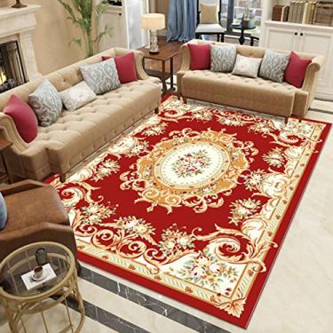 Imagem de youyoucool Tapetes multicoloridos – Tapetes modernos com padrões abstratos tapete de área de pilha média, 139,7 x 200,7 cm