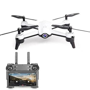 Imagem de Drone com câmera Drone com câmera 1080P HD Drone com câmera FPV Vídeo ao vivo e GPS com retorno automático Quadcopter RC compacto, modo sem cabeça, para iniciantes e profissionais, voo longo