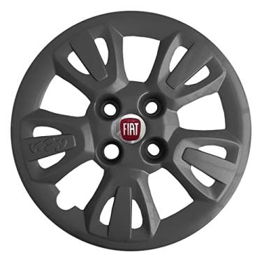 Imagem de 4x Calota Fiat Uno Way Aro 14 Grafite Emblema Original 079cb