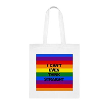 Imagem de Sacola I Can't Even Think Right, presente gay engraçado, bolsa de ombro, bolsas reutilizáveis, cesta de Natal de aniversário, ideia de presente, Branco