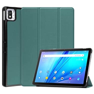 Imagem de For TCL Tab 10s Three-folding Holder Custer Texture Leather Tablet Case