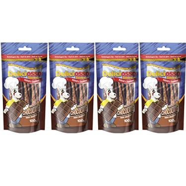 Imagem de Ossinho Para Cães Deliciosso Palito Chocolate 4 Pacotes 100g